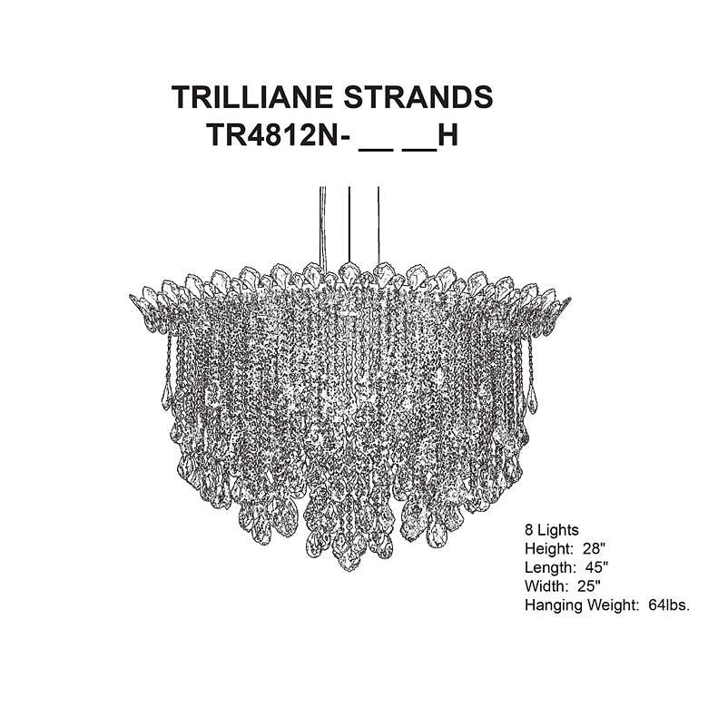 Image 5 Trilliane Strands 28"H x 45"W 8-Lt Crystal Pendant in Pol Stainle more views