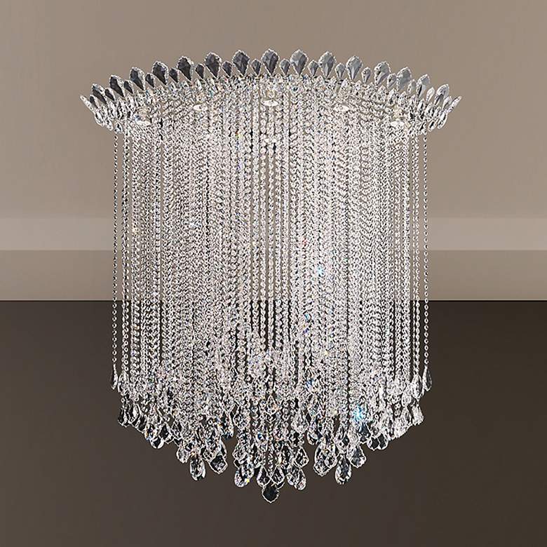 Image 1 Trilliane Strands 48.5"H x 45"W 8-Lt Crystal Flush in Pol Stainle