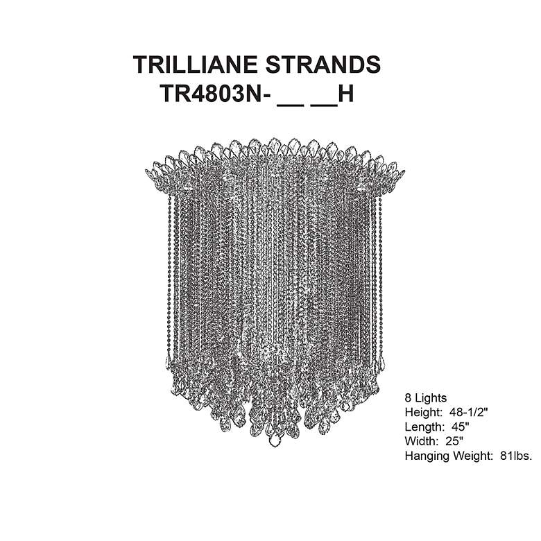Image 5 Trilliane Strands 48.5"H x 45"W 8-Lt Crystal Flush in Pol Stainle more views