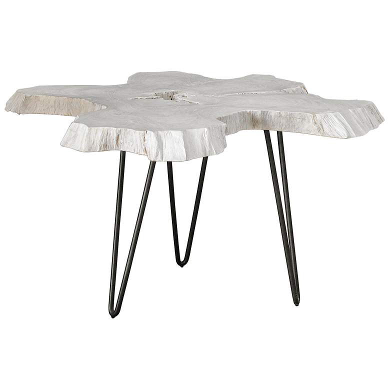 Image 2 Trillium 38" Wide Bleached Natural Teak Wood Coffee Table