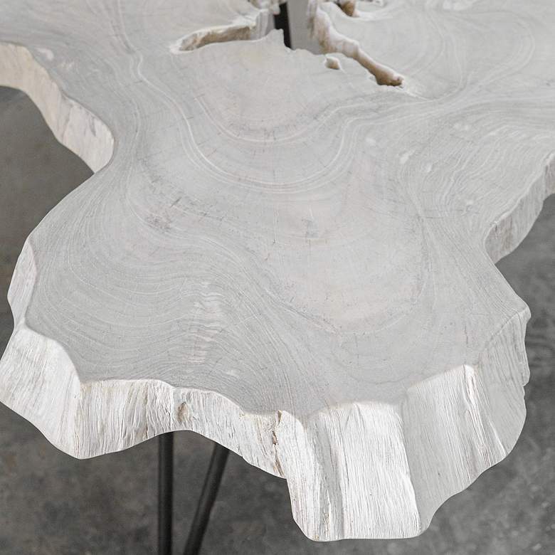 Image 4 Trillium 38" Wide Bleached Natural Teak Wood Coffee Table more views