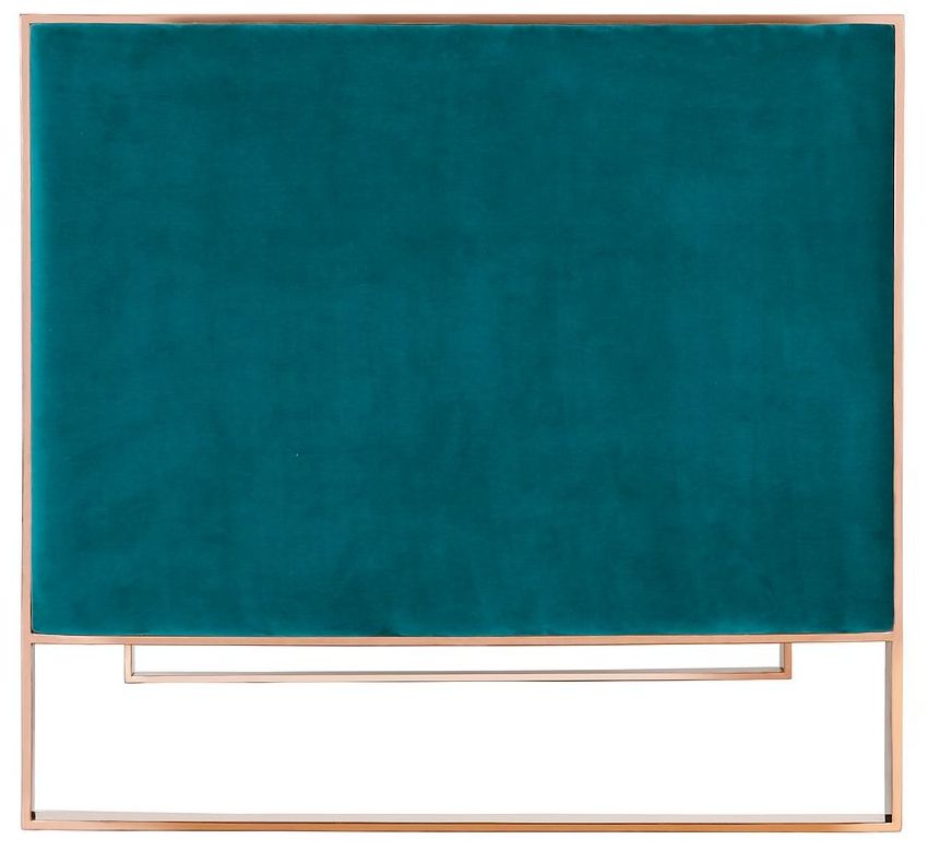Image 5 Trillium 57.48 in. Aqua Blue and Gold Velvet 2-Seater Loveseat more views