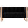 Trillium 57.48 in. Black and Gold Velvet 2-Seater Loveseat