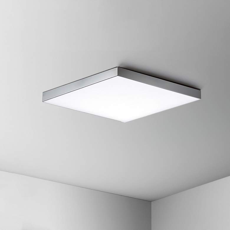 Image 1 Trim 1-Light 10.5" Wide Polished Chrome Flush Mount Light