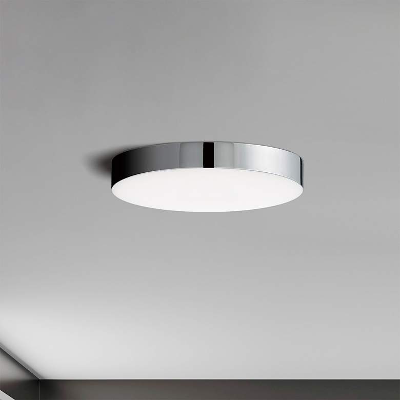 Image 1 Trim 1-Light 5" Wide Polished Chrome Flush Mount Light