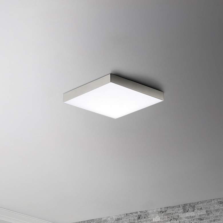 Image 1 Trim 1-Light 6.25" Wide Satin Nickel Flush Mount Light