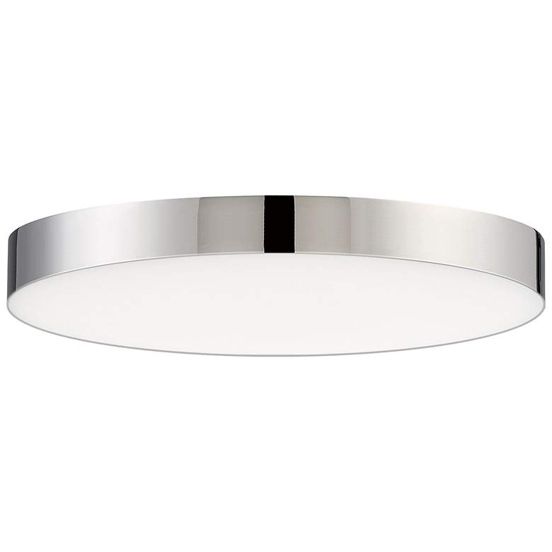 Image 1 Trim 1-Light 7 inch Wide Polished Chrome Flush Mount Light