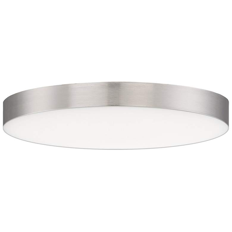 Image 3 Trim 1 Light 7" Wide Satin Nickel Flush Mount Light