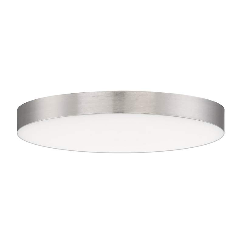 Image 4 Trim 1 Light 7" Wide Satin Nickel Flush Mount Light more views