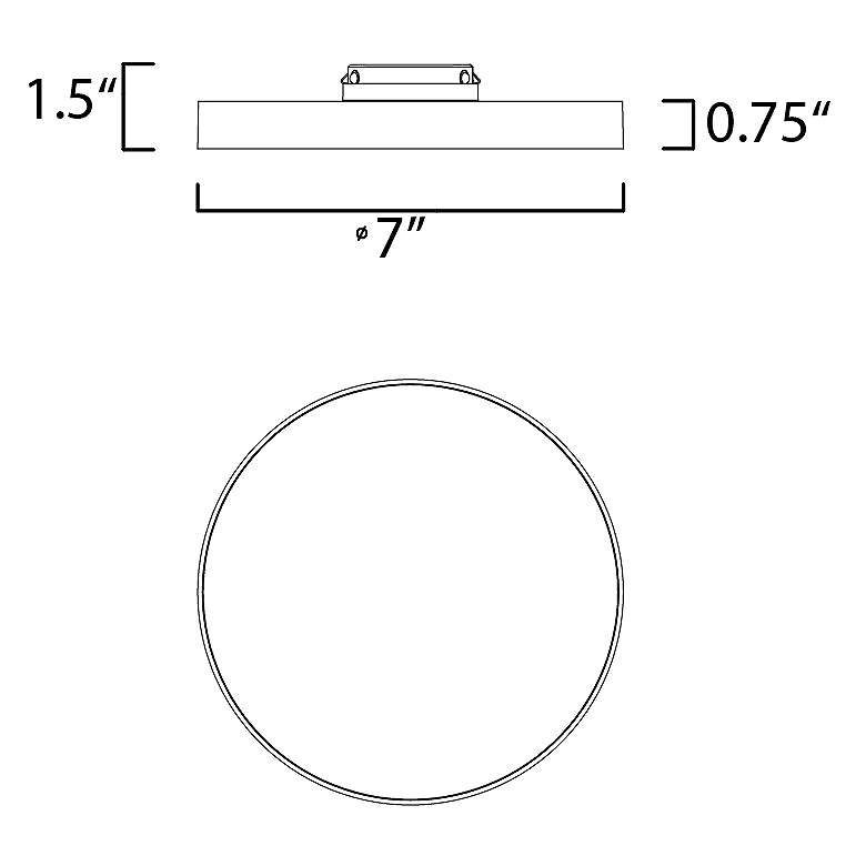 Image 7 Trim 1 Light 7" Wide Satin Nickel Flush Mount Light more views