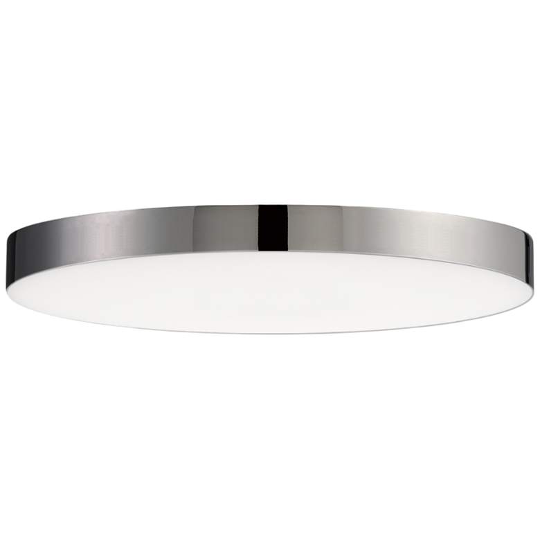 Image 3 Trim 1-Light 9" Wide Polished Chrome Flush Mount Light more views