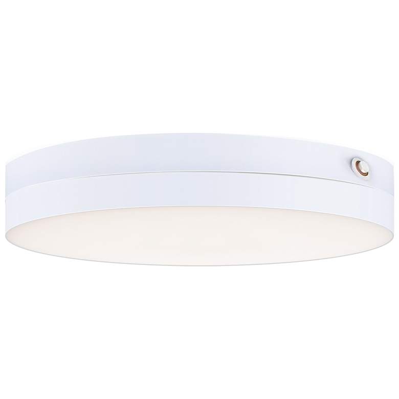 Image 2 Trim 7" Wide White Round LED Ceiling Light w/ EM Back Up