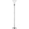 Trina Brushed Steel And Glass Torchiere Floor Lamp