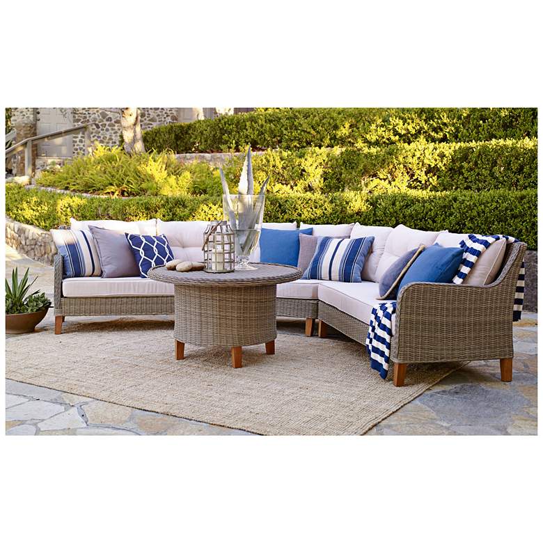 Image 1 Trindale Brown Wicker 4-Piece Outdoor Sectional Patio Set