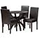 Trine Espresso Brown Faux Leather Wood 5-Piece Dining Set