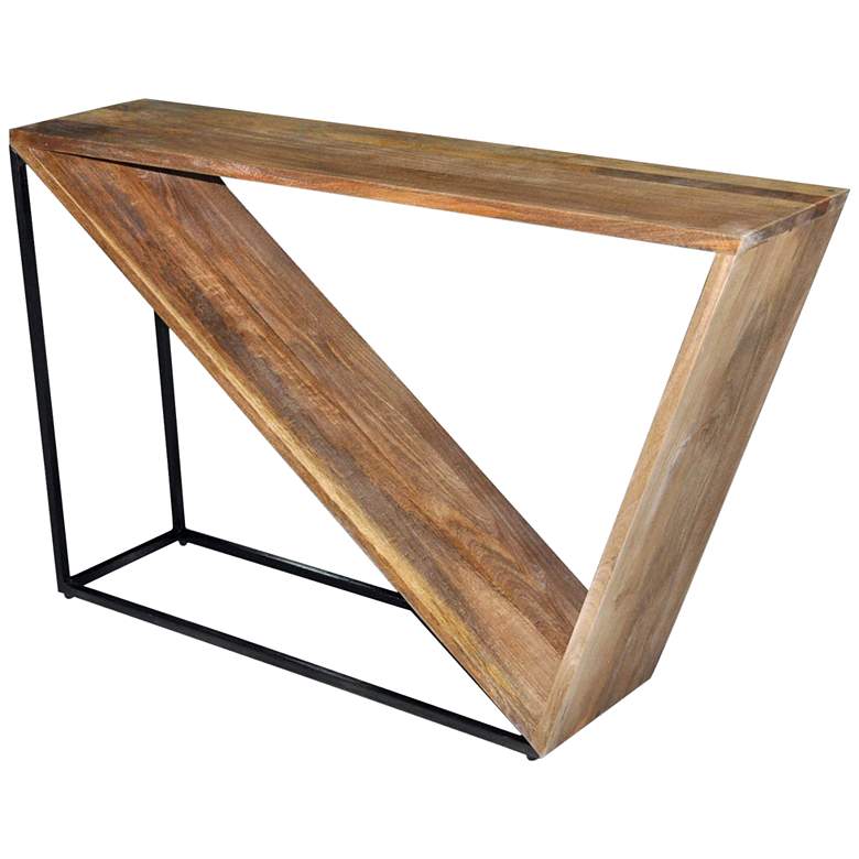 Image 4 Trinidad 52" Wide Mango Wood Angled Console Table more views