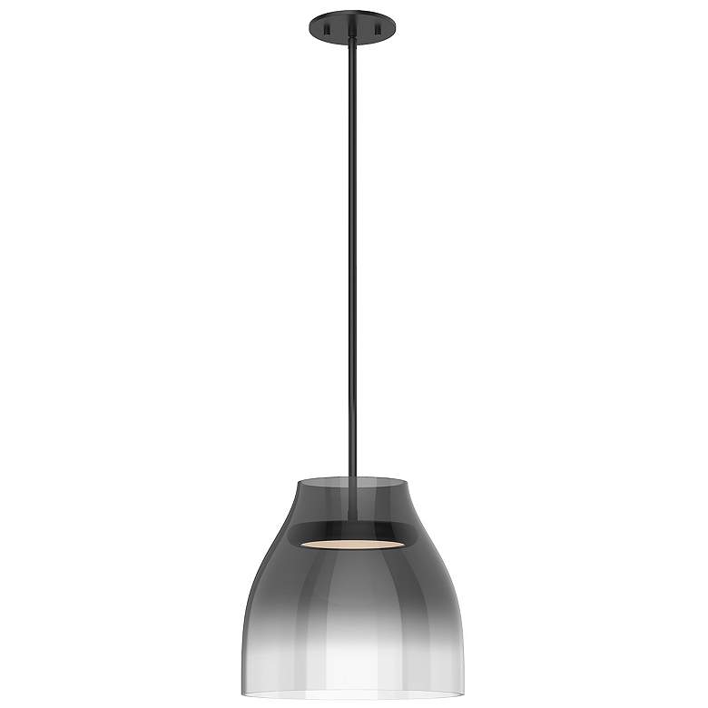 Image 2 Trinity 11 1/2" Wide Black LED Mini Pendant w/ Smoke Glass