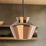 1_Trinity 13" Wide Black LED Pendant Light with Copper Glass
