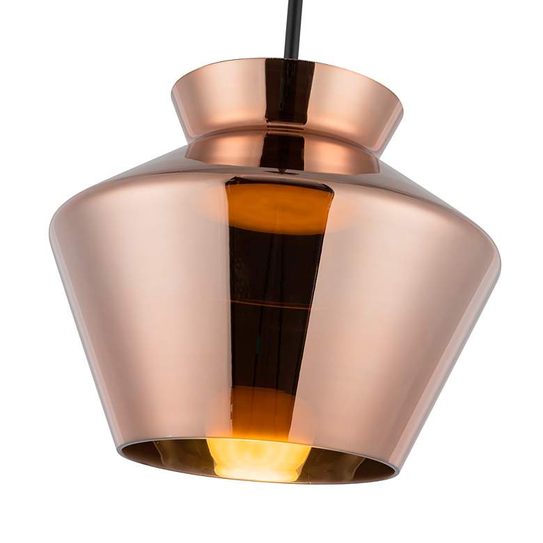 Image 6 Trinity 13" Wide Black LED Pendant Light with Copper Glass more views