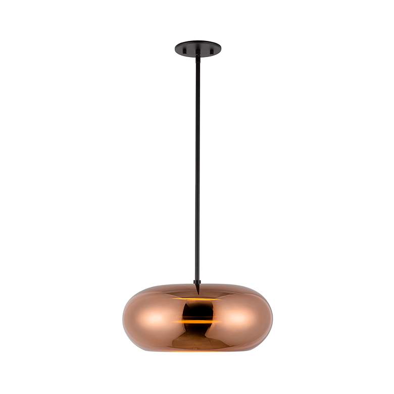 Image 4 Trinity 14 1/4" Wide Black and Copper LED Pendant Light more views