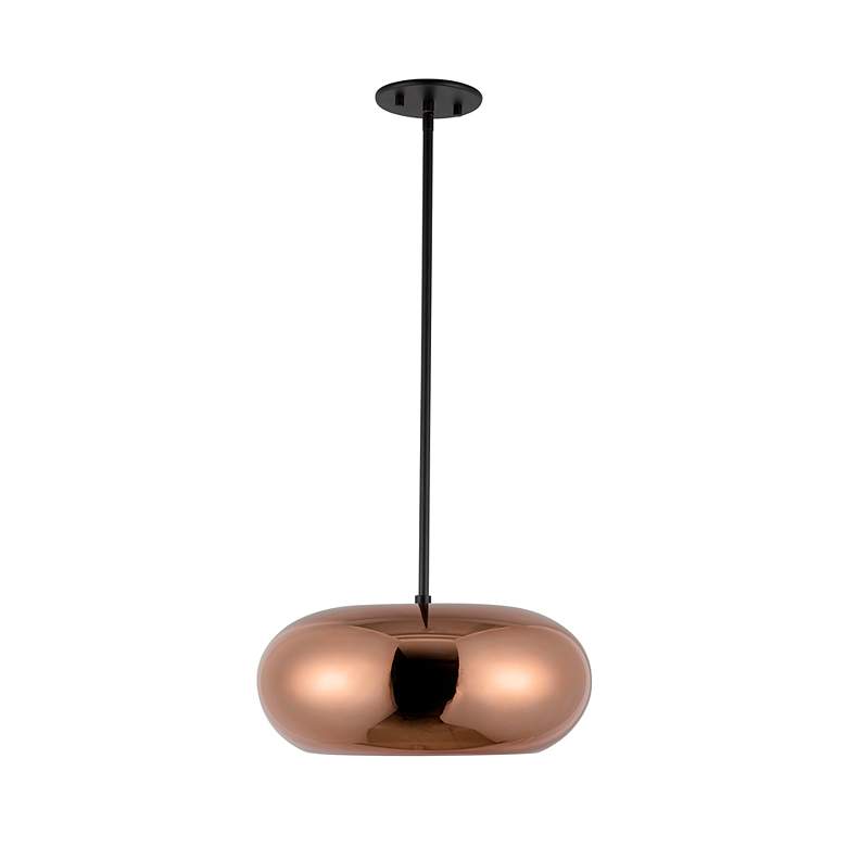 Image 5 Trinity 14 1/4" Wide Black and Copper LED Pendant Light more views
