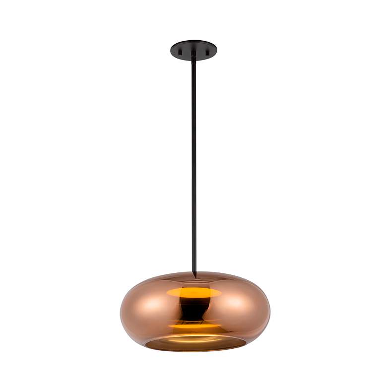 Image 6 Trinity 14 1/4" Wide Black and Copper LED Pendant Light more views