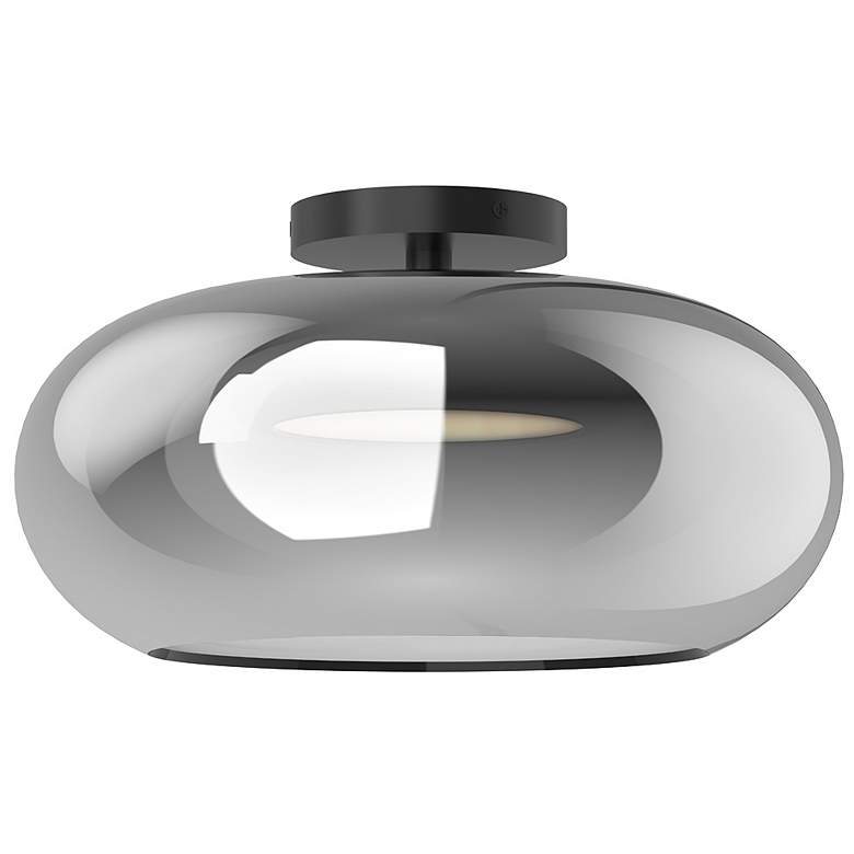 Image 1 Trinity 14 1/4" Wide Black LED Ceiling Light