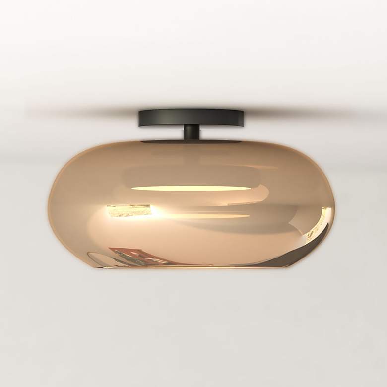 Image 1 Trinity 14 1/4" Wide Black LED Ceiling Light