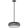 1_Trinity 14 1/4"W Black and Smoked Glass LED Pendant Light