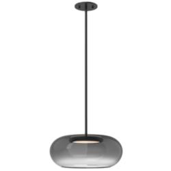 Trinity 14 1/4"W Black and Smoked Glass LED Pendant Light