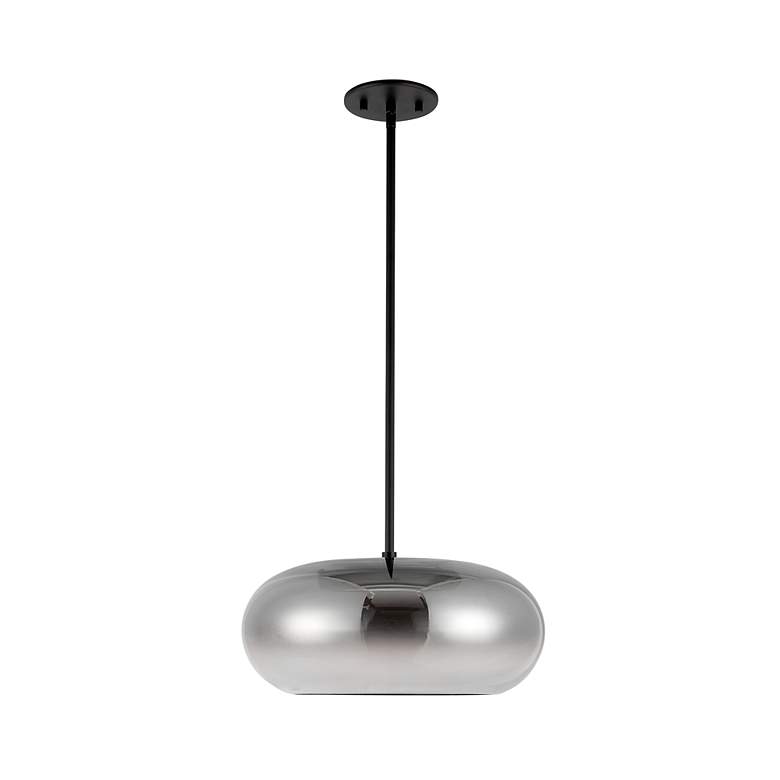 Image 6 Trinity 14 1/4"W Black and Smoked Glass LED Pendant Light more views