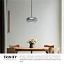 Trinity 14 1/4"W Black and Smoked Glass LED Pendant Light