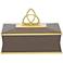 Trinity 14" Wide Taupe and Brushed Brass Decorative Box