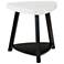 Trinity 24" Wide White Marble and Black Wood End Table