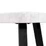 4_Trinity 24" Wide White Marble and Black Wood End Table more views