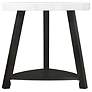 7_Trinity 24" Wide White Marble and Black Wood End Table more views