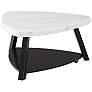 1_Trinity 36" Wide White Marble and Black Wood Coffee Table