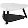 Trinity 36" Wide White Marble and Black Wood Coffee Table