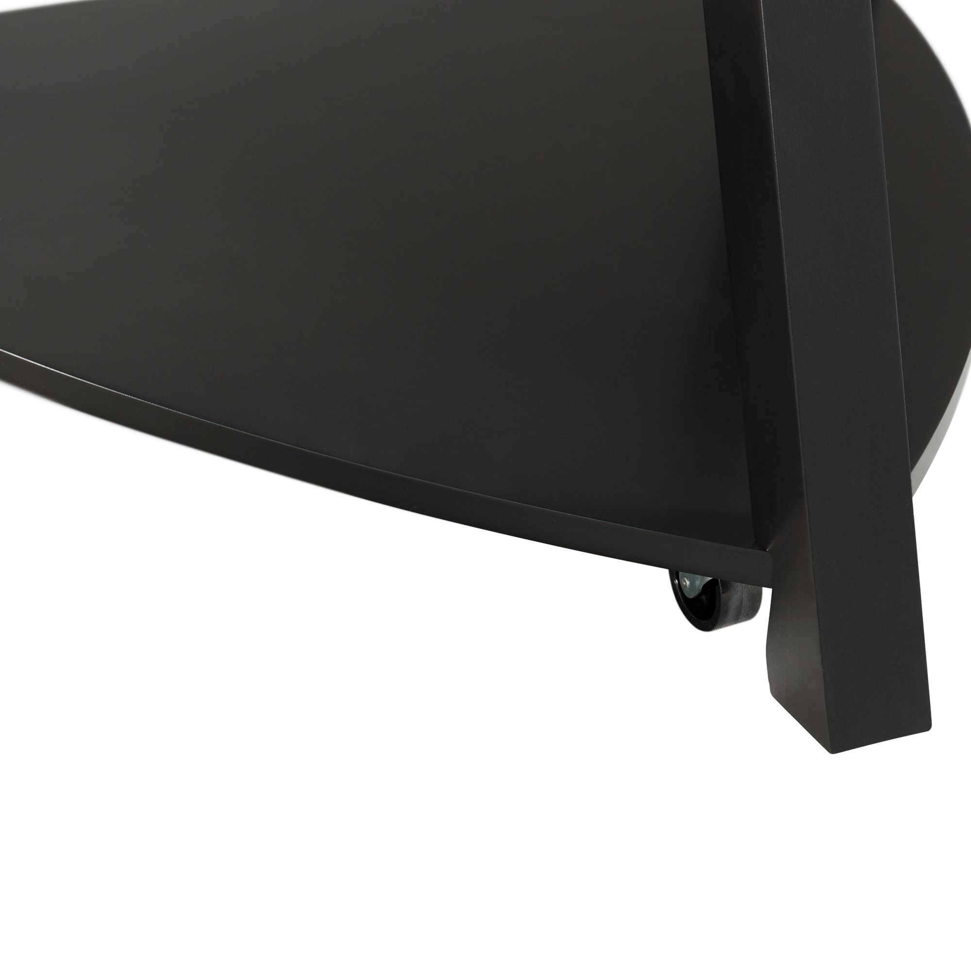 Image 4 Trinity 36" Wide White Marble and Black Wood Coffee Table more views