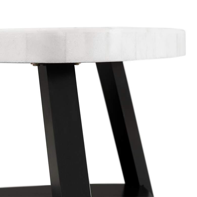 Image 6 Trinity 36" Wide White Marble and Black Wood Coffee Table more views