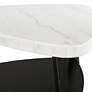 7_Trinity 36" Wide White Marble and Black Wood Coffee Table more views