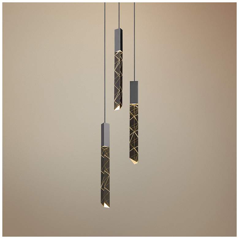 Image 1 Trinity 6" Wide Polished Chrome LED Multi Light Pendant