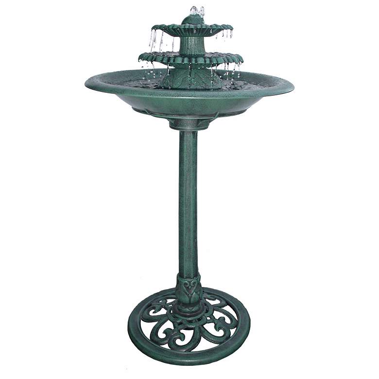 Image 1 Trio 35" High Three Tier Birdbath Garden Water Fountain