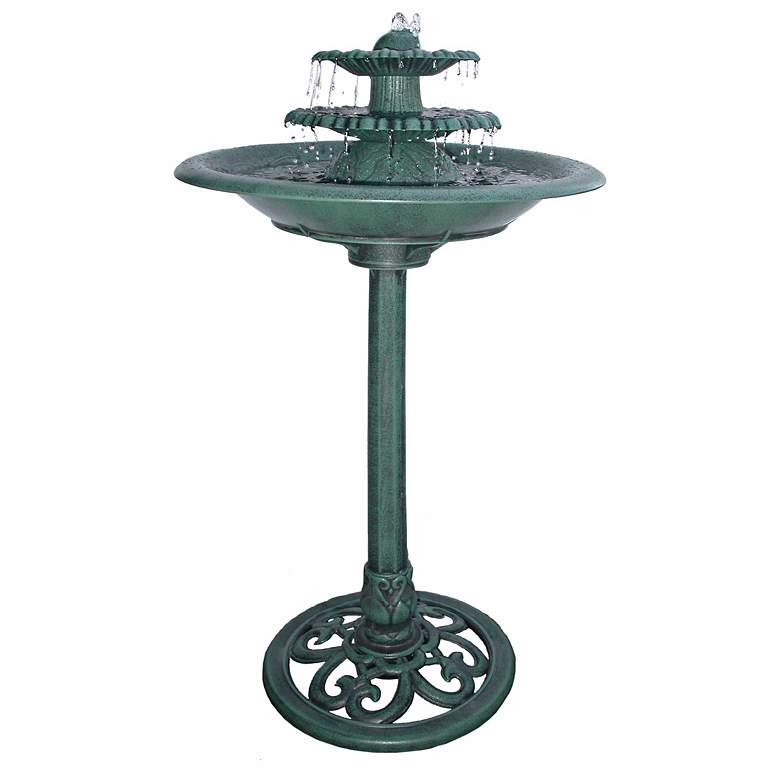 Image 1 Trio 35 inch High Three Tier Birdbath Garden Water Fountain