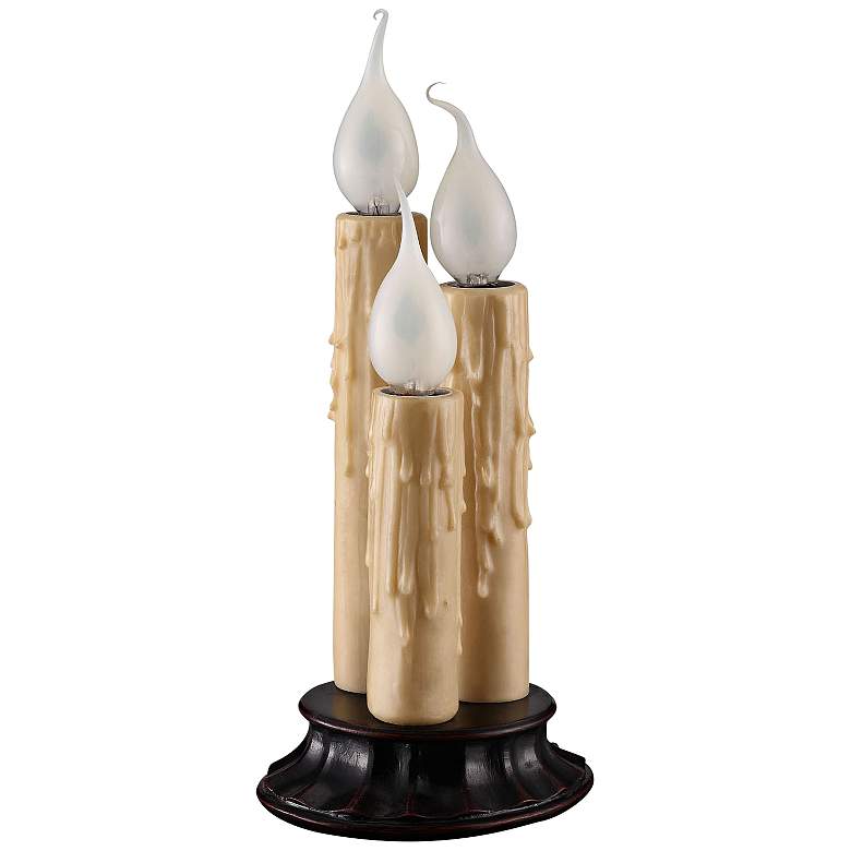 Image 1 Trio of Flame Faux Candle Accent Table Lamp
