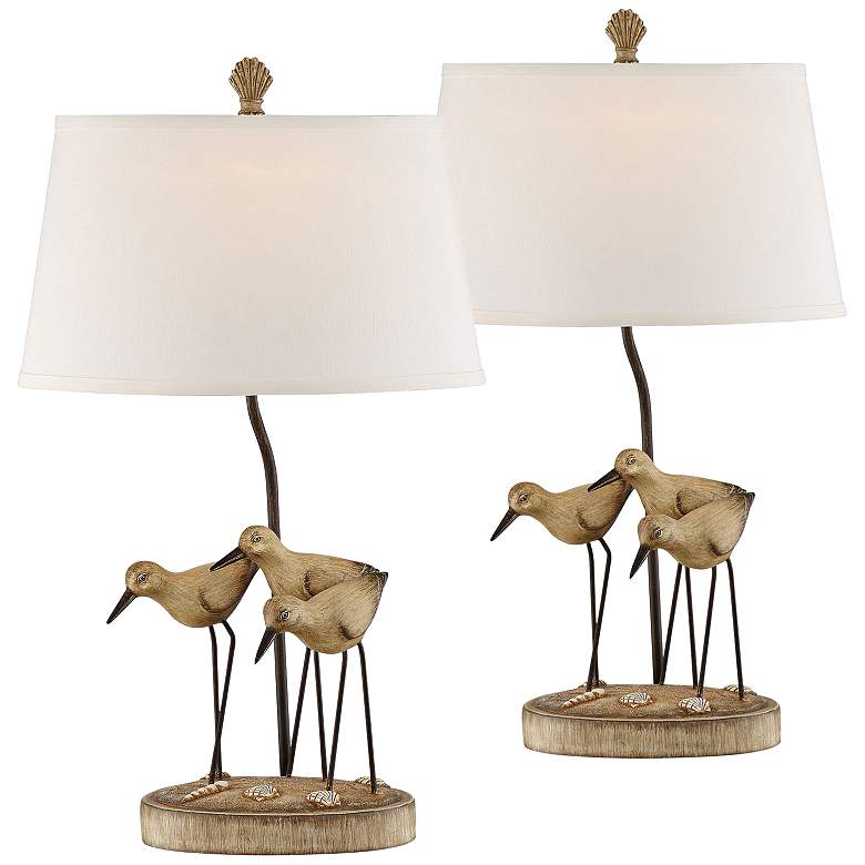 Image 1 Trio Shore Birds Sandstone Table Lamps Set of 2