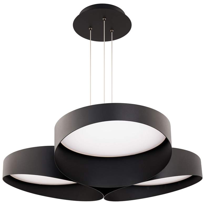 Image 1 Triolet 6.13"H x 36"W 3-Light Pendant in Black