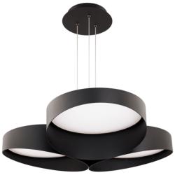 Triolet 6.13"H x 36"W 3-Light Pendant in Black