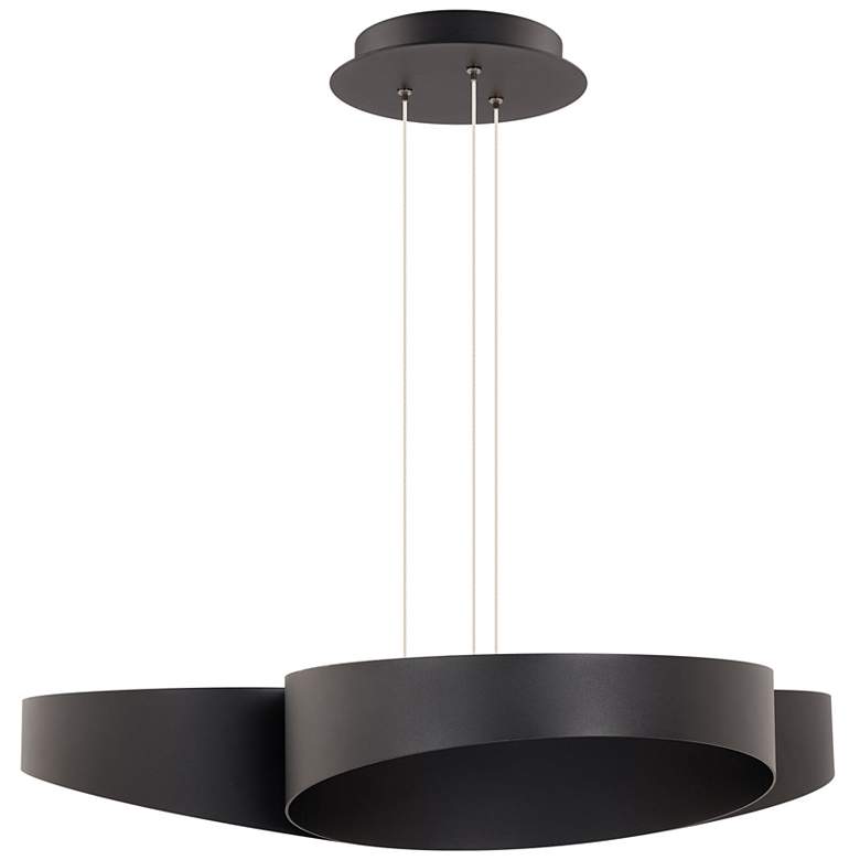 Image 2 Triolet 6.13"H x 36"W 3-Light Pendant in Black more views