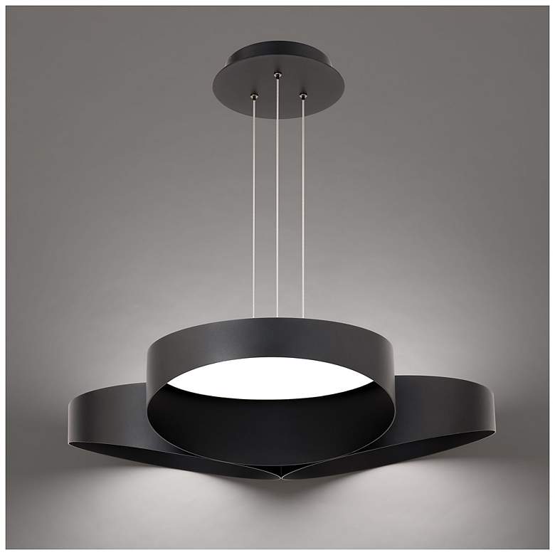 Image 4 Triolet 6.13"H x 36"W 3-Light Pendant in Black more views